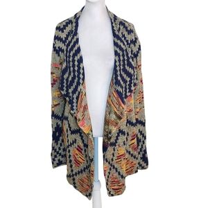 Mittoshop Aztec Print Oversized Cardigan Sweater Multi Color Size Small/Medium